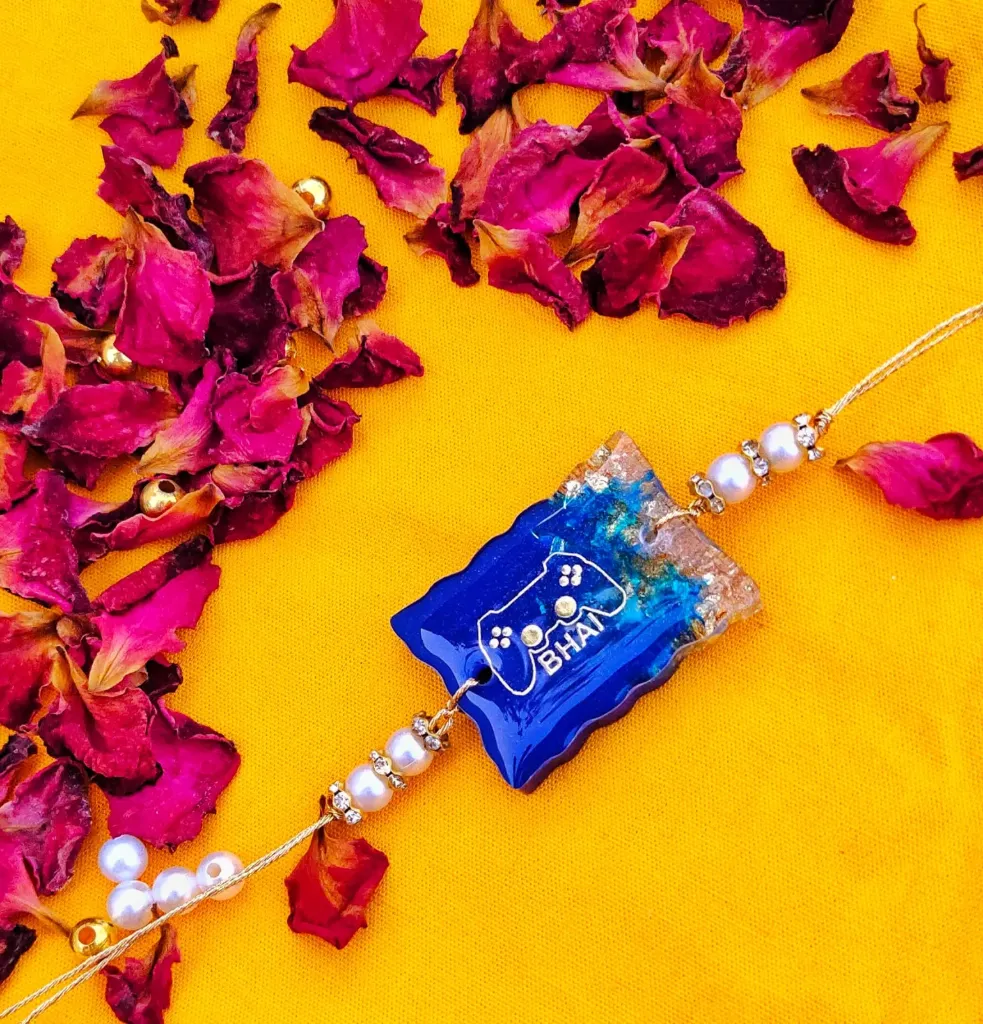 Blue crystal rakhi